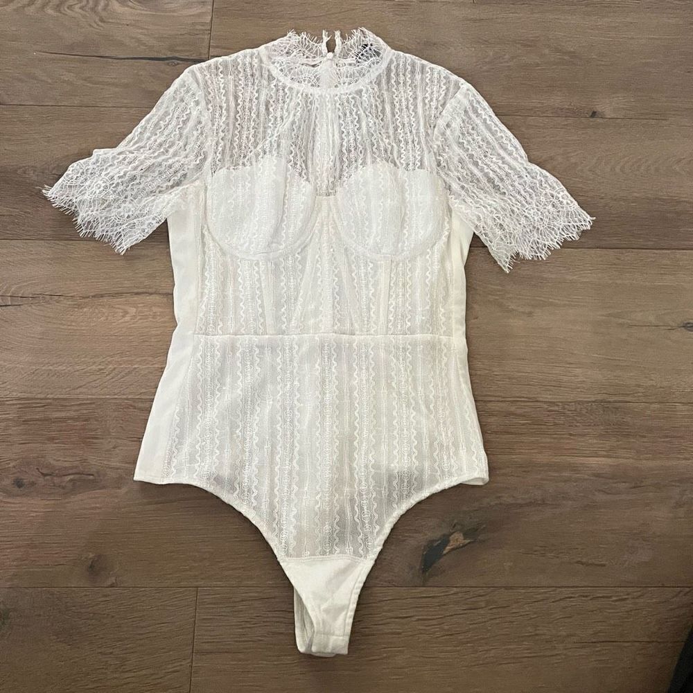NBD Ivory Lace Bodysuit